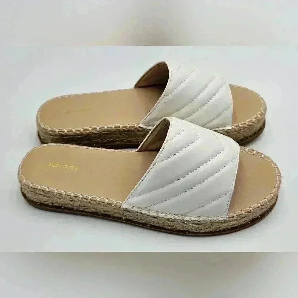 Pretty Little Thing Womens Size 7 White Quilted Flatform Shoes